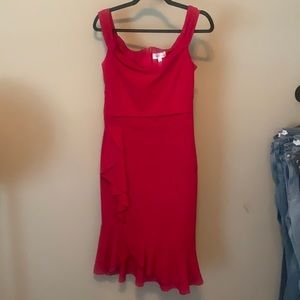 Red midi. pictures do not do this dress justice!!